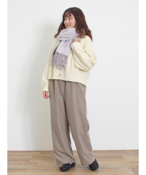 Samansa Mos2（サマンサ モスモス）の「【帯電防止/ウォッシャブル】杢無地ストール（ストール/ショール・レディース・ミント/ベージュ/ラベンダー/オフホワイト・F）」の10枚目の写真