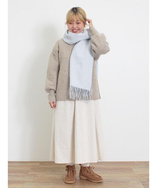 Samansa Mos2（サマンサ モスモス）の「【帯電防止/ウォッシャブル】杢無地ストール（ストール/ショール・レディース・ミント/ベージュ/ラベンダー/オフホワイト・F）」の9枚目の写真