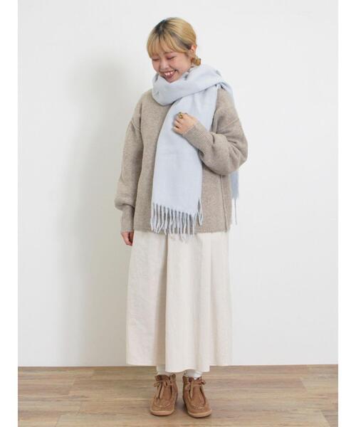 Samansa Mos2（サマンサ モスモス）の「【帯電防止/ウォッシャブル】杢無地ストール（ストール/ショール・レディース・ミント/ベージュ/ラベンダー/オフホワイト・F）」の21枚目の写真