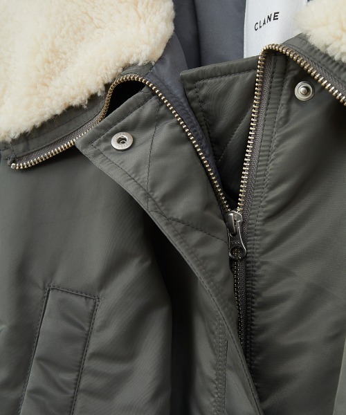 CLANE（クラネ）の「BALLOON DESIGN HOODED N3B（モッズコート・レディース・カーキ・2/1）」の13枚目の写真