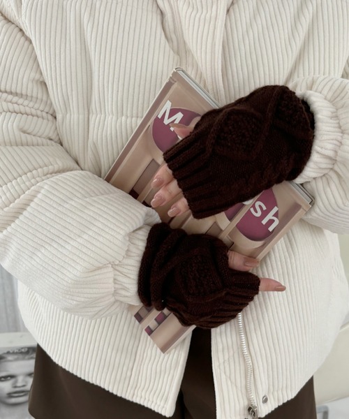 セール】ケーブルニット アームウォーマー（アームカバー）｜TREOVER