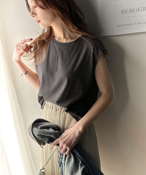 Java(ジャバ)の「《JaVa ジャバコラボ》【セットアイテム】シャーリング メッシュ トップス(長袖)&ノースリーブTシャツ(Tシャツ/カットソー・レディース・アイボリー/チャコール/ブラック・MEDIUM/LARGE/SMALL/X-LARGE)」の16枚目の写真