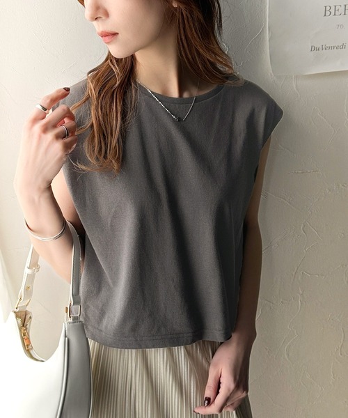 Java(ジャバ)の「《JaVa ジャバコラボ》【セットアイテム】シャーリング メッシュ トップス(長袖)&ノースリーブTシャツ(Tシャツ/カットソー・レディース・アイボリー/チャコール/ブラック・MEDIUM/LARGE/SMALL/X-LARGE)」の14枚目の写真