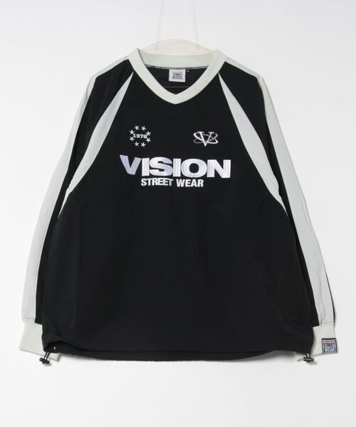 【VISION STREET WEAR】Nylon Pullover / Vネック ブランドロゴ ナイロンプルオーバー（ナイロンジャケット）｜VISION STREET WEAR（ヴィジョンストリートウェア） 7,387円