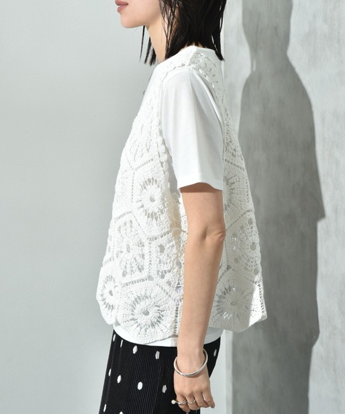 actuel(アクチュエル)の「【actuel】クロシェベスト+TシャツSET(その他トップス・レディース・アイボリー/ホワイト・FREE/LARGE)」の10枚目の写真