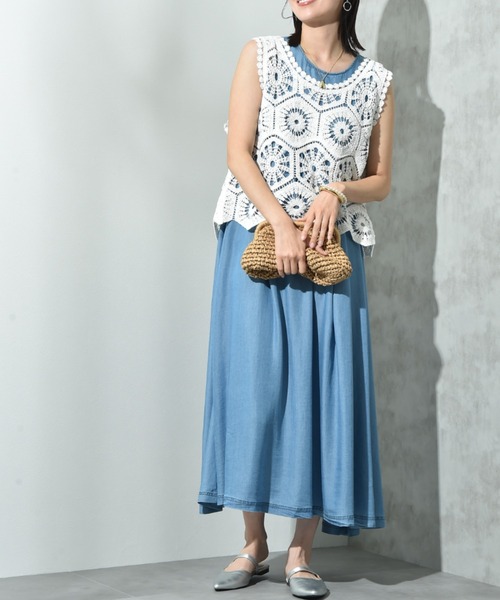actuel(アクチュエル)の「【actuel】クロシェベスト+TシャツSET(その他トップス・レディース・アイボリー/ホワイト・FREE/LARGE)」の21枚目の写真