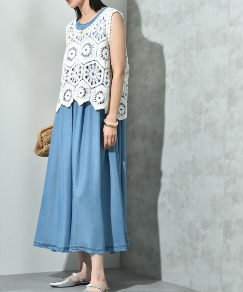actuel(アクチュエル)の「【actuel】クロシェベスト+TシャツSET(その他トップス・レディース・アイボリー/ホワイト・FREE/LARGE)」の22枚目の写真