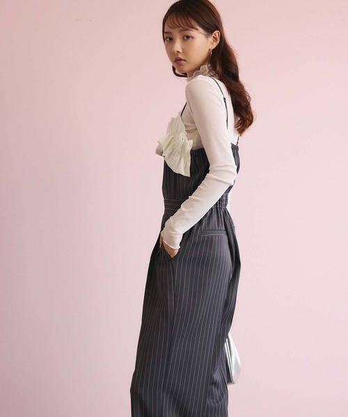 fifth（フィフス）の「フリルキャミオールインワン（つなぎ/オールインワン・レディース・スモークピンク/ブラック/ストライプ・S/M）」の13枚目の写真