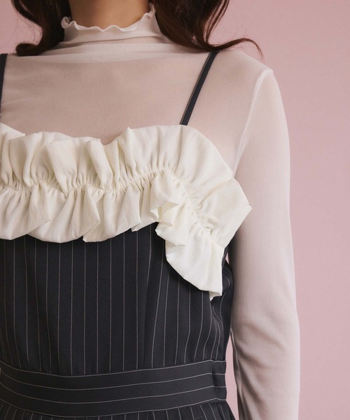 fifth（フィフス）の「フリルキャミオールインワン（つなぎ/オールインワン・レディース・スモークピンク/ブラック/ストライプ・S/M）」の18枚目の写真