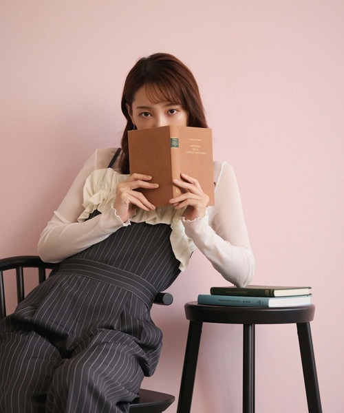 fifth（フィフス）の「フリルキャミオールインワン（つなぎ/オールインワン・レディース・スモークピンク/ブラック/ストライプ・S/M）」の5枚目の写真