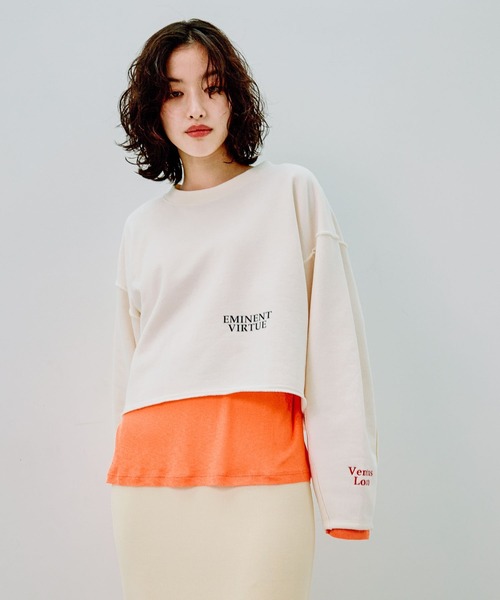 LEPSIM(レプシィム)の「ショートロゴ裏毛プルオーバー 288549(スウェット・レディース・ネイビー/グレー/オフホワイト・FREE)」の21枚目の写真