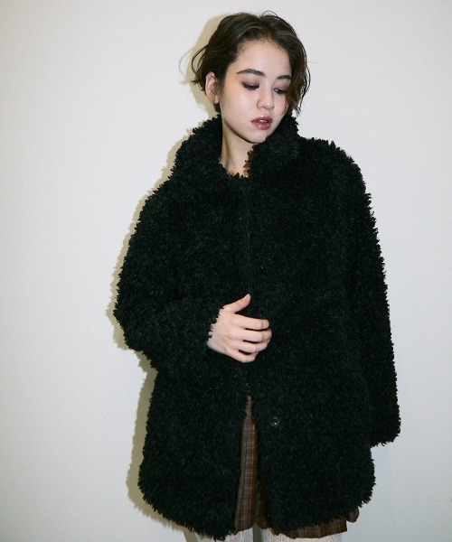 【セール】volume collar boa coat / ボリュームカラーボアコート（ブルゾン）｜Clum（クルム）