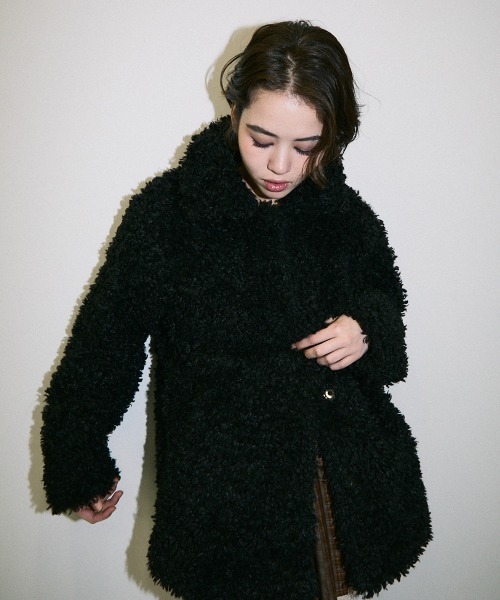 【セール】volume collar boa coat / ボリュームカラーボアコート（ブルゾン）｜Clum（クルム）