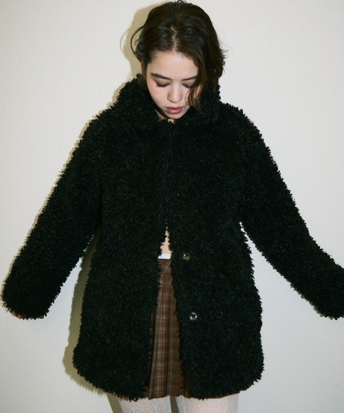 【セール】volume collar boa coat / ボリュームカラーボアコート（ブルゾン）｜Clum（クルム）