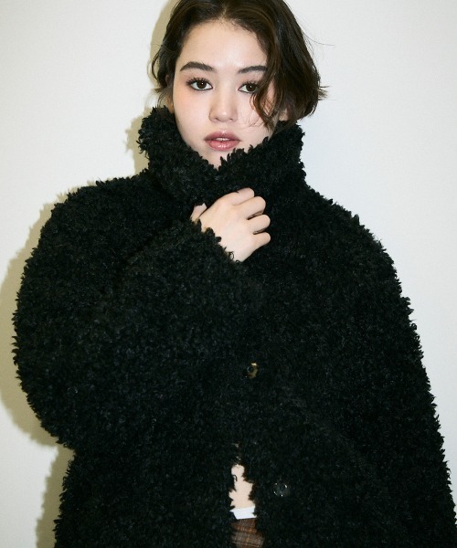 【セール】volume collar boa coat / ボリュームカラーボアコート（ブルゾン）｜Clum（クルム）