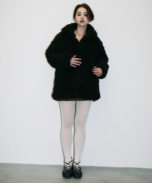 【セール】volume collar boa coat / ボリュームカラーボアコート（ブルゾン）｜Clum（クルム）