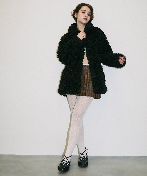 【セール】volume collar boa coat / ボリュームカラーボアコート（ブルゾン）｜Clum（クルム）
