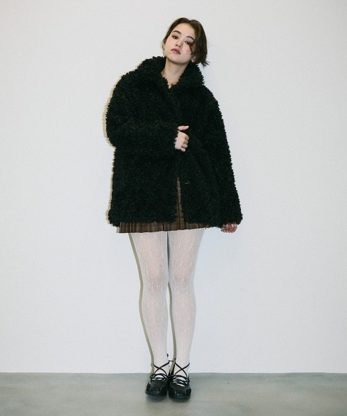 【セール】volume collar boa coat / ボリュームカラーボアコート（ブルゾン）｜Clum（クルム）