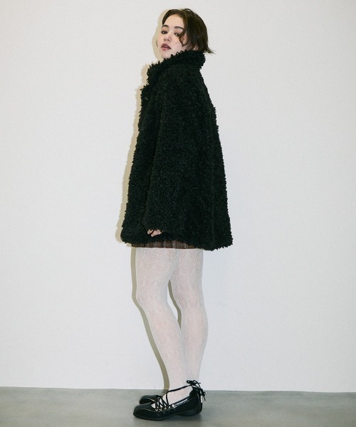 【セール】volume collar boa coat / ボリュームカラーボアコート（ブルゾン）｜Clum（クルム）