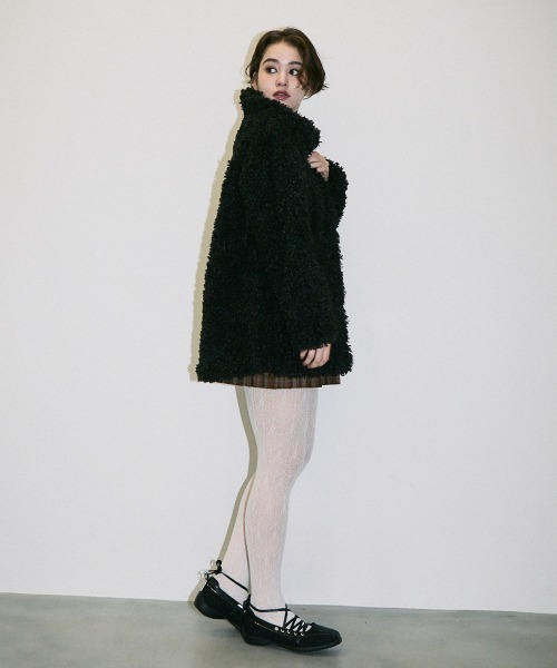 【セール】volume collar boa coat / ボリュームカラーボアコート（ブルゾン）｜Clum（クルム）