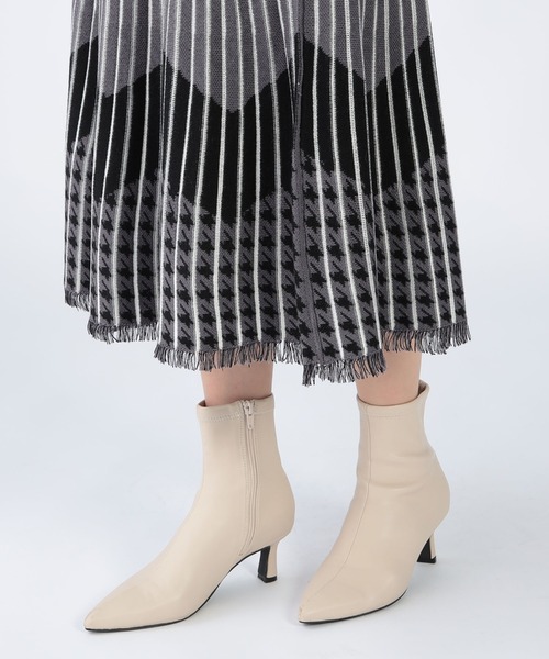 CECIL McBEE(セシルマクビー)の「プリーツジャガードスカート(スカート・レディース・チャコールグレー/アイボリー/ブラック・MEDIUM)」の10枚目の写真