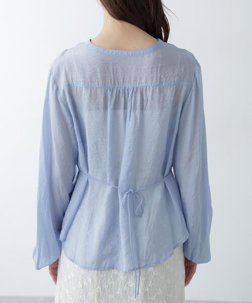 FREE'S MART(フリーズマート)の「◇Vネックシャーリングブラウス(シャツ/ブラウス・レディース・ホワイト/ネイビー/ピンク/ブルー・FREE)」の15枚目の写真