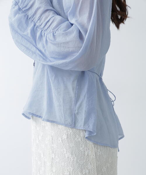 FREE'S MART(フリーズマート)の「◇Vネックシャーリングブラウス(シャツ/ブラウス・レディース・ホワイト/ネイビー/ピンク/ブルー・FREE)」の20枚目の写真