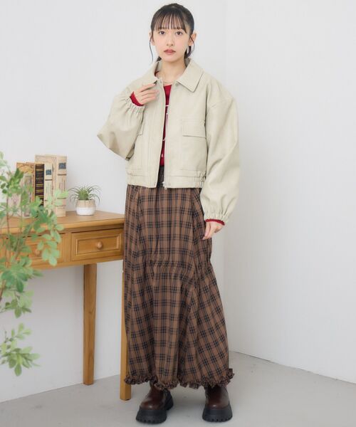 RETRO GIRL(レトロガール)の「FレザーショートBZ(その他アウター・レディース・ナチュラル/ブラウン/ブラック/ライトグレー・FREE)」の8枚目の写真