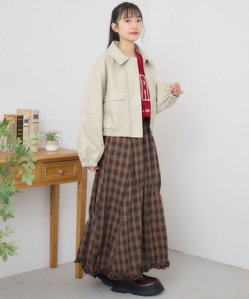 RETRO GIRL(レトロガール)の「FレザーショートBZ(その他アウター・レディース・ナチュラル/ブラウン/ブラック/ライトグレー・FREE)」の9枚目の写真