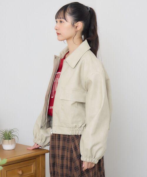 RETRO GIRL(レトロガール)の「FレザーショートBZ(その他アウター・レディース・ナチュラル/ブラウン/ブラック/ライトグレー・FREE)」の14枚目の写真