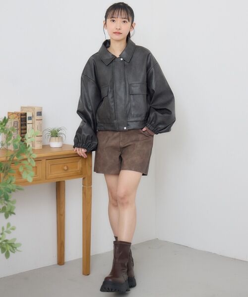 RETRO GIRL(レトロガール)の「FレザーショートBZ(その他アウター・レディース・ナチュラル/ブラウン/ブラック/ライトグレー・FREE)」の16枚目の写真