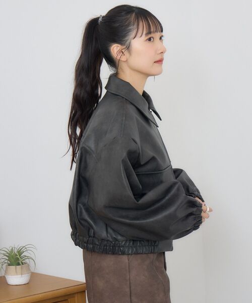 RETRO GIRL(レトロガール)の「FレザーショートBZ(その他アウター・レディース・ナチュラル/ブラウン/ブラック/ライトグレー・FREE)」の21枚目の写真