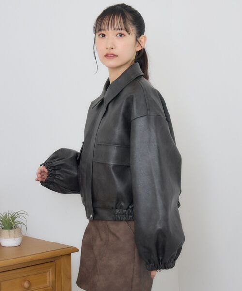 RETRO GIRL(レトロガール)の「FレザーショートBZ(その他アウター・レディース・ナチュラル/ブラウン/ブラック/ライトグレー・FREE)」の22枚目の写真