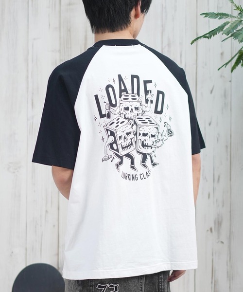 LURKING CLASS（ラーキングクラス）の「【ムラサキスポーツ限定】LURKING CLASS/ラーキングクラス 半袖Tシャツ ラグラン バックプリント ST25STM10（Tシャツ/カットソー・メンズ・ホワイト×グレー/ホワイト×ブラック・XL/L/M）」の2枚目の写真