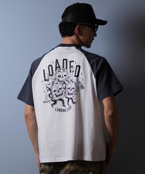 LURKING CLASS（ラーキングクラス）の「【ムラサキスポーツ限定】LURKING CLASS/ラーキングクラス 半袖Tシャツ ラグラン バックプリント ST25STM10（Tシャツ/カットソー・メンズ・ホワイト×グレー/ホワイト×ブラック・XL/L/M）」の8枚目の写真
