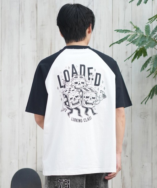 LURKING CLASS（ラーキングクラス）の「【ムラサキスポーツ限定】LURKING CLASS/ラーキングクラス 半袖Tシャツ ラグラン バックプリント ST25STM10（Tシャツ/カットソー・メンズ・ホワイト×グレー/ホワイト×ブラック・XL/L/M）」の13枚目の写真