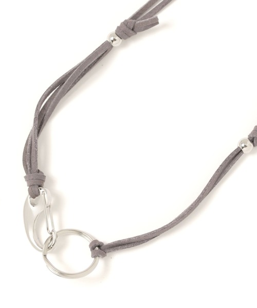 GLOBAL WORK(グローバルワーク)の「UNISEX/ステンレスフェイクスウェードネックレス/289710(ネックレス・メンズ・ブラック/グレー/ライトイエロー・FREE)」の5枚目の写真