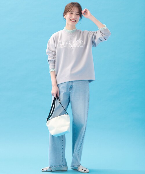 ANY（エニィ）の「シャーリングデザインプルオーバー（Tシャツ/カットソー・レディース・サックスブルー系/ホワイト系・4）」の13枚目の写真