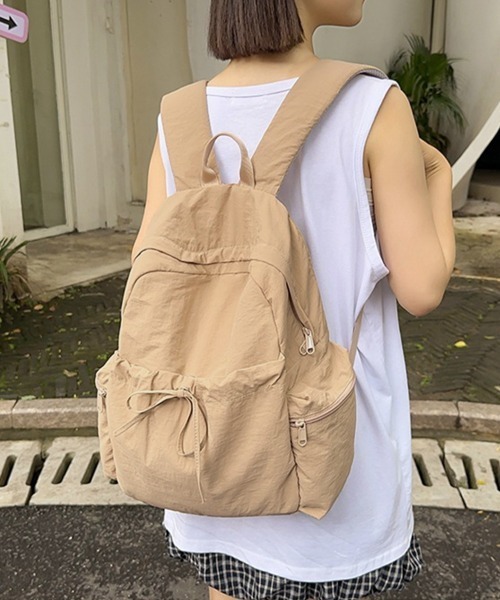 Miniministore(ミニミニストア)の「リュックサック 大容量 バックパック(バックパック/リュック・レディース・ラベンダー/アイボリー/ベージュ/ブラック/ピンク・FREE)」の6枚目の写真