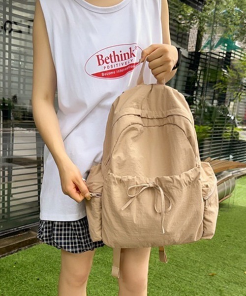 Miniministore(ミニミニストア)の「リュックサック 大容量 バックパック(バックパック/リュック・レディース・ラベンダー/アイボリー/ベージュ/ブラック/ピンク・FREE)」の8枚目の写真