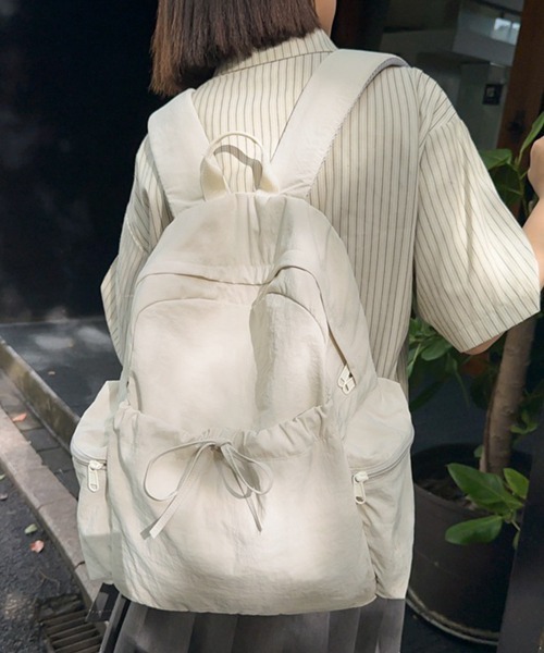Miniministore(ミニミニストア)の「リュックサック 大容量 バックパック(バックパック/リュック・レディース・ラベンダー/アイボリー/ベージュ/ブラック/ピンク・FREE)」の9枚目の写真