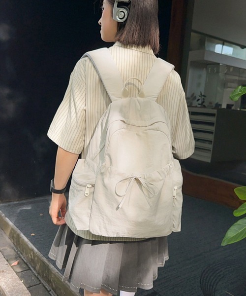 Miniministore(ミニミニストア)の「リュックサック 大容量 バックパック(バックパック/リュック・レディース・ラベンダー/アイボリー/ベージュ/ブラック/ピンク・FREE)」の10枚目の写真