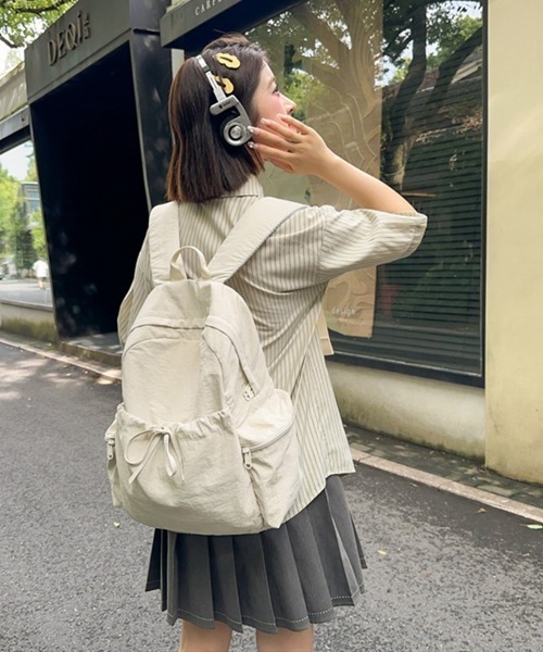 Miniministore(ミニミニストア)の「リュックサック 大容量 バックパック(バックパック/リュック・レディース・ラベンダー/アイボリー/ベージュ/ブラック/ピンク・FREE)」の11枚目の写真