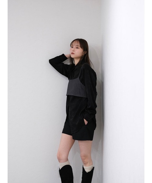 セール】ピンストライプリボンビスチェ／pinstripe ribbon bustier