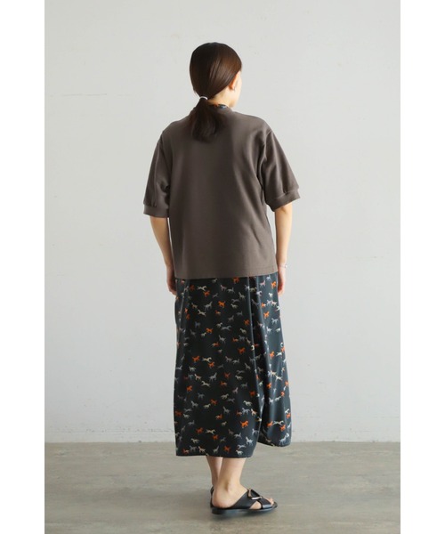 Blanc Bleu Minuit MIXホース スタンドネックワンピース Blanc Bleu Minuit（ブランブルーミニュイ）の「MIXホースプリント