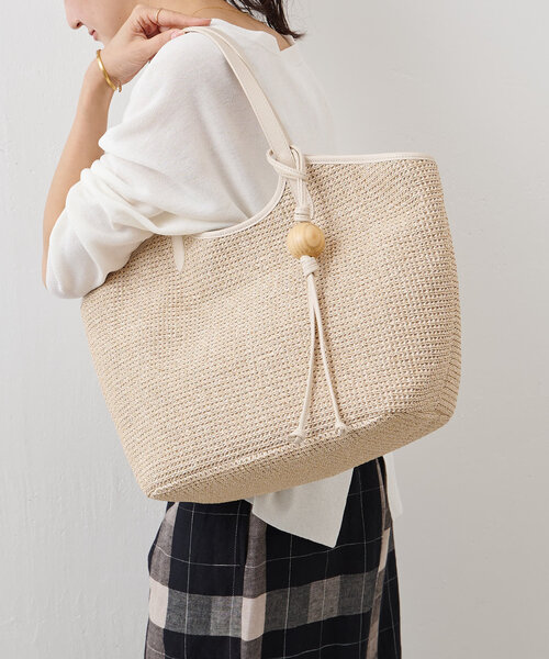 BEARDSLEY(ビアズリー)の「《russet×BEARDSLEY》カゴトートバッグ(トートバッグ・レディース・ブラック/アイボリー・LARGE)」の3枚目の写真