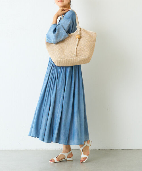 BEARDSLEY(ビアズリー)の「《russet×BEARDSLEY》カゴトートバッグ(トートバッグ・レディース・ブラック/アイボリー・LARGE)」の10枚目の写真