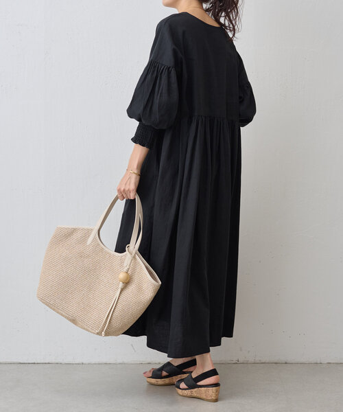 BEARDSLEY(ビアズリー)の「《russet×BEARDSLEY》カゴトートバッグ(トートバッグ・レディース・ブラック/アイボリー・LARGE)」の14枚目の写真