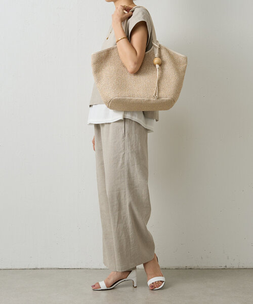 BEARDSLEY(ビアズリー)の「《russet×BEARDSLEY》カゴトートバッグ(トートバッグ・レディース・ブラック/アイボリー・LARGE)」の16枚目の写真