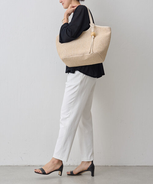 BEARDSLEY(ビアズリー)の「《russet×BEARDSLEY》カゴトートバッグ(トートバッグ・レディース・ブラック/アイボリー・LARGE)」の18枚目の写真